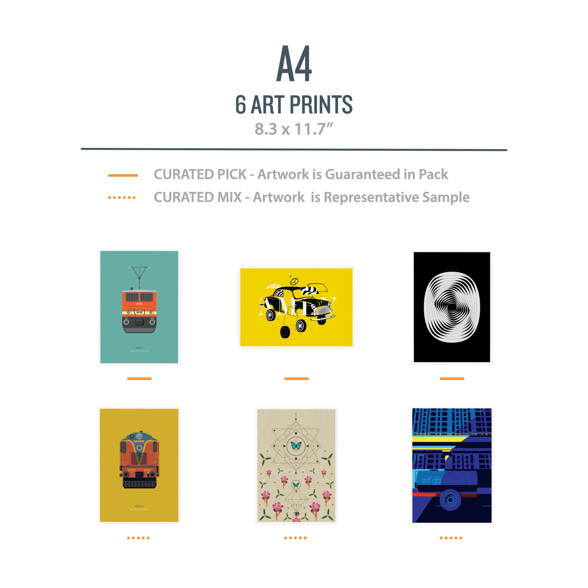 A4 DESIGN Pack (Minimal) - 6 Prints