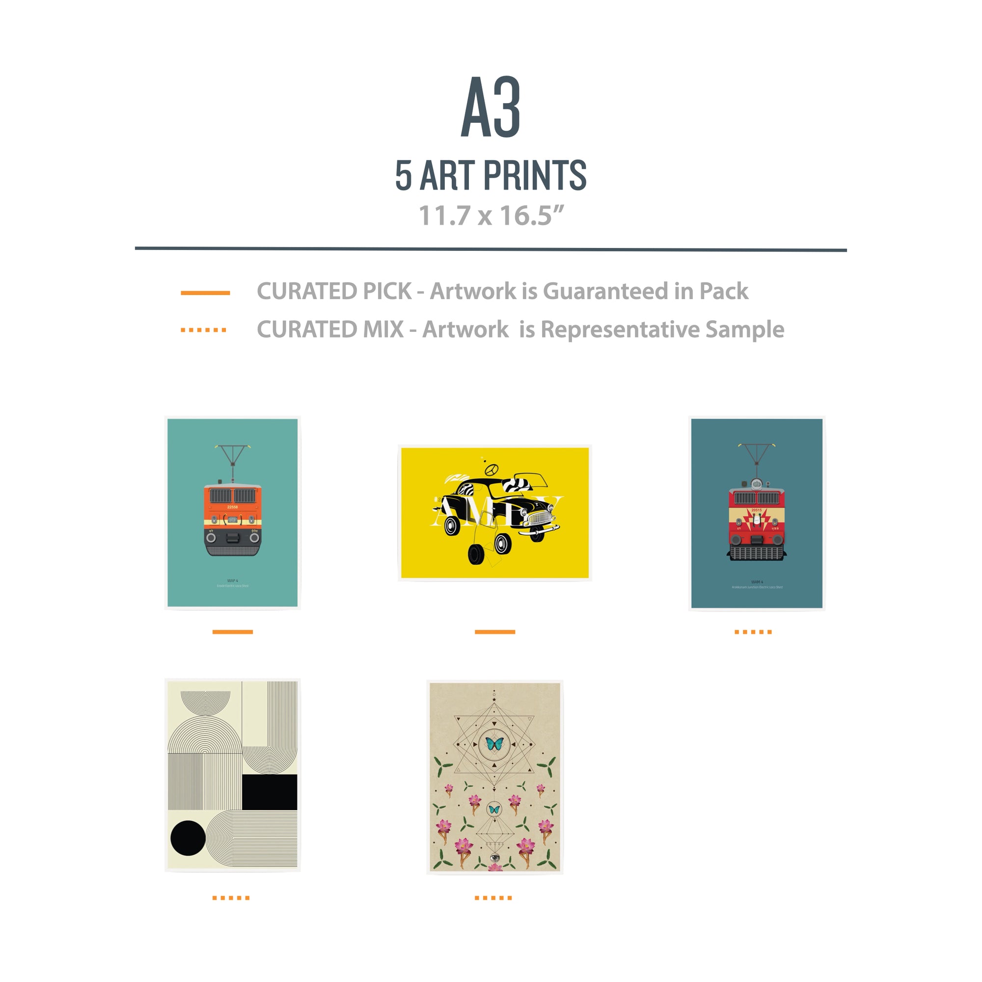 A3 DESIGN Pack (Minimal) - 5 Prints