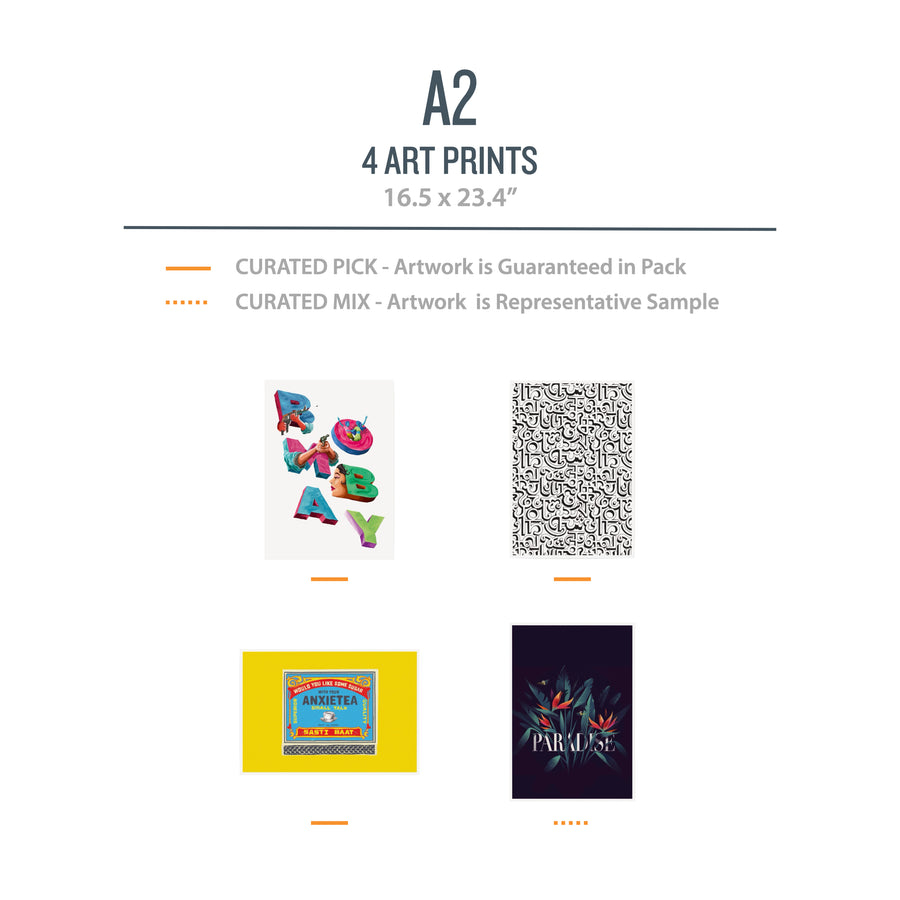 A2 DESIGN Pack (Typography) - 4 Prints