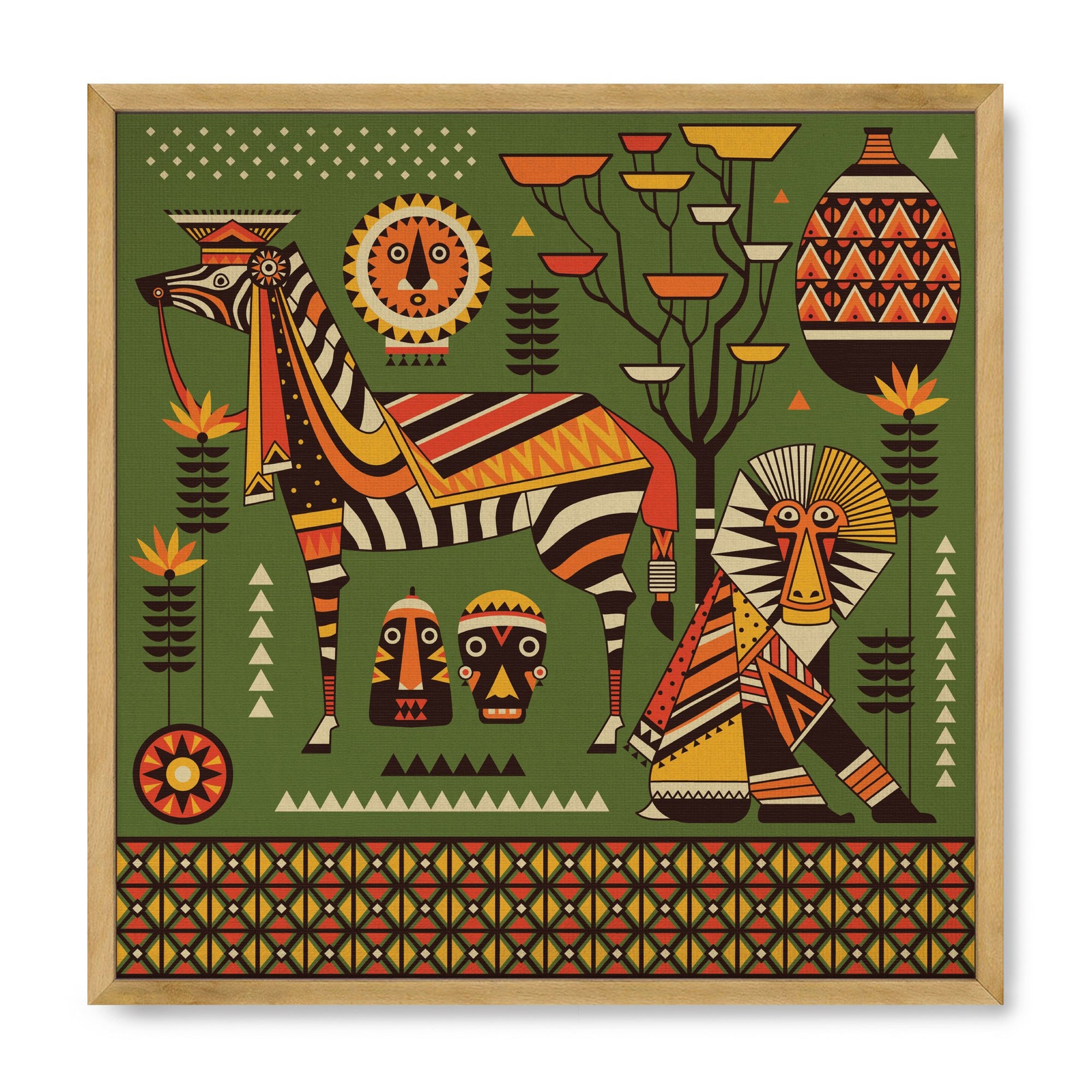 African Safari - Zebra & Monkey