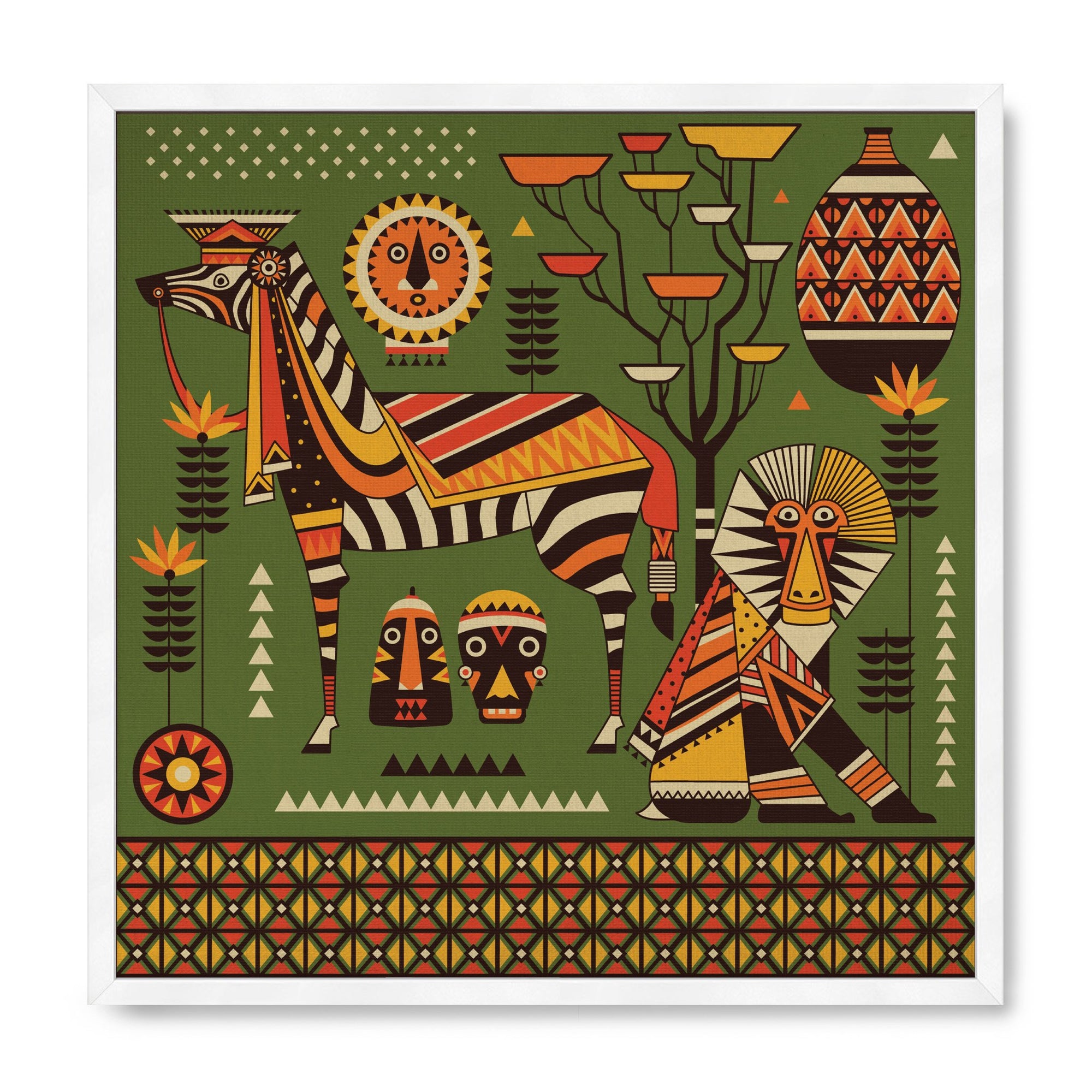 African Safari - Zebra & Monkey