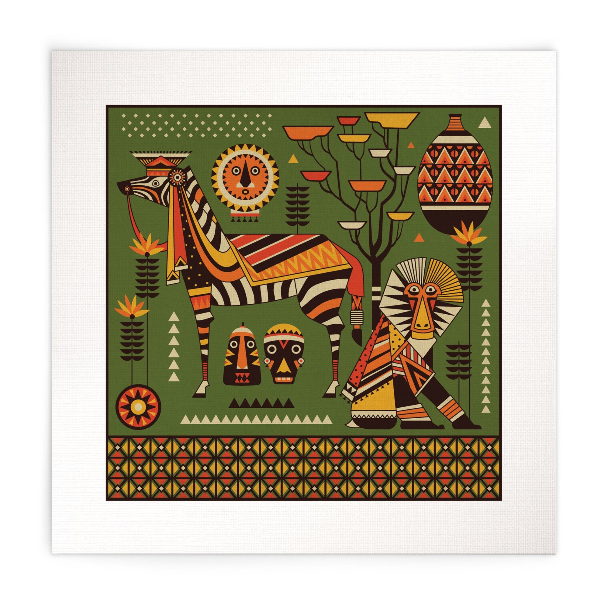 African Safari - Zebra & Monkey