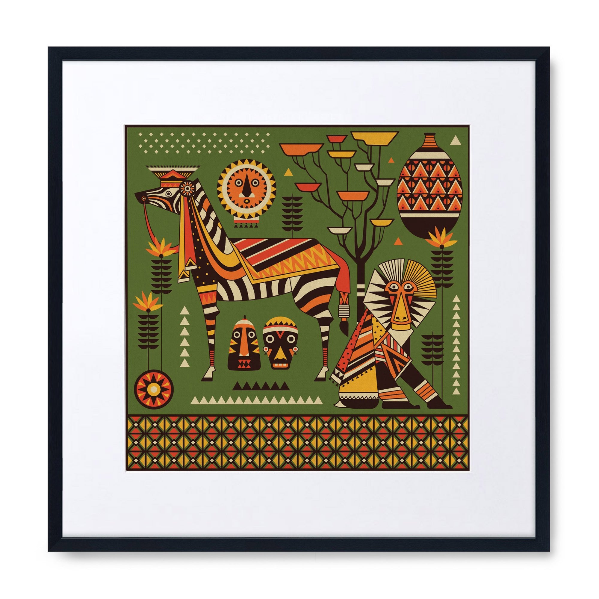 African Safari - Zebra & Monkey