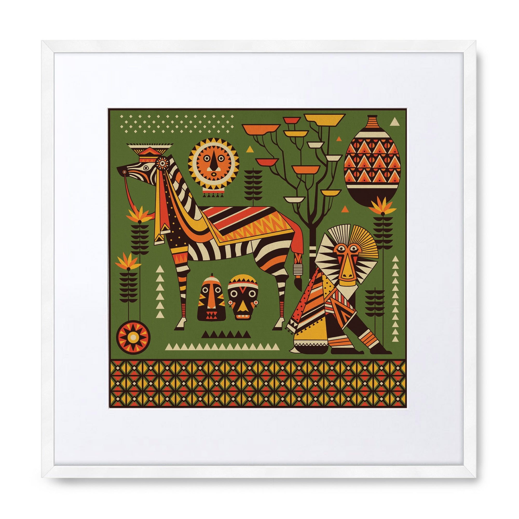 African Safari - Zebra & Monkey
