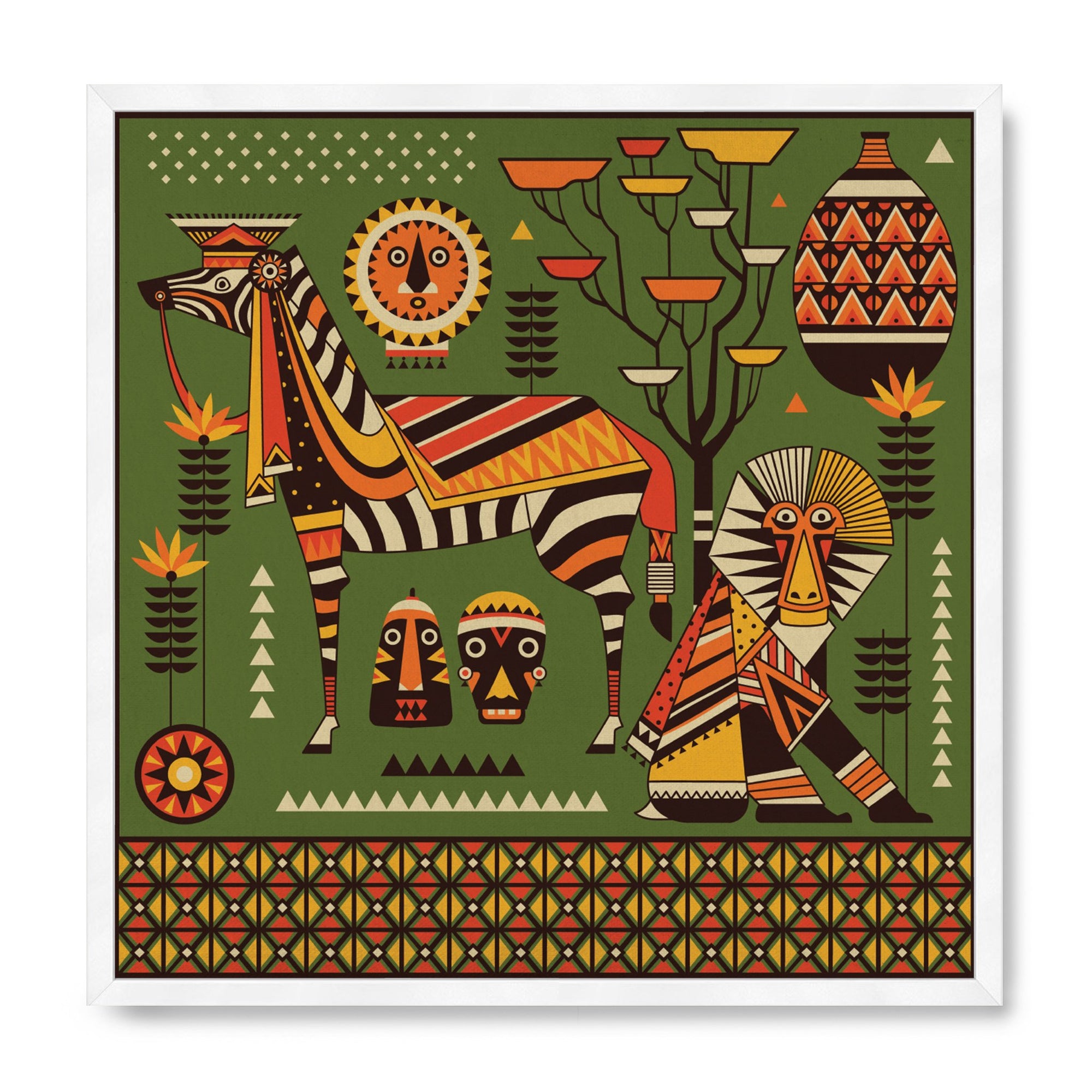 African Safari - Zebra & Monkey